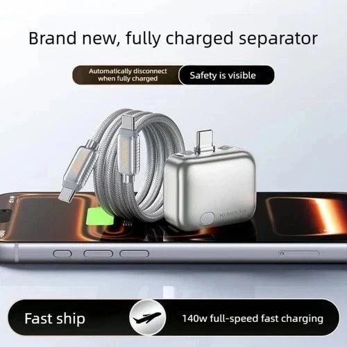 Type-C 140W Auto Disconnect Charger Adapter, Fast Charging Separator Auto Cut