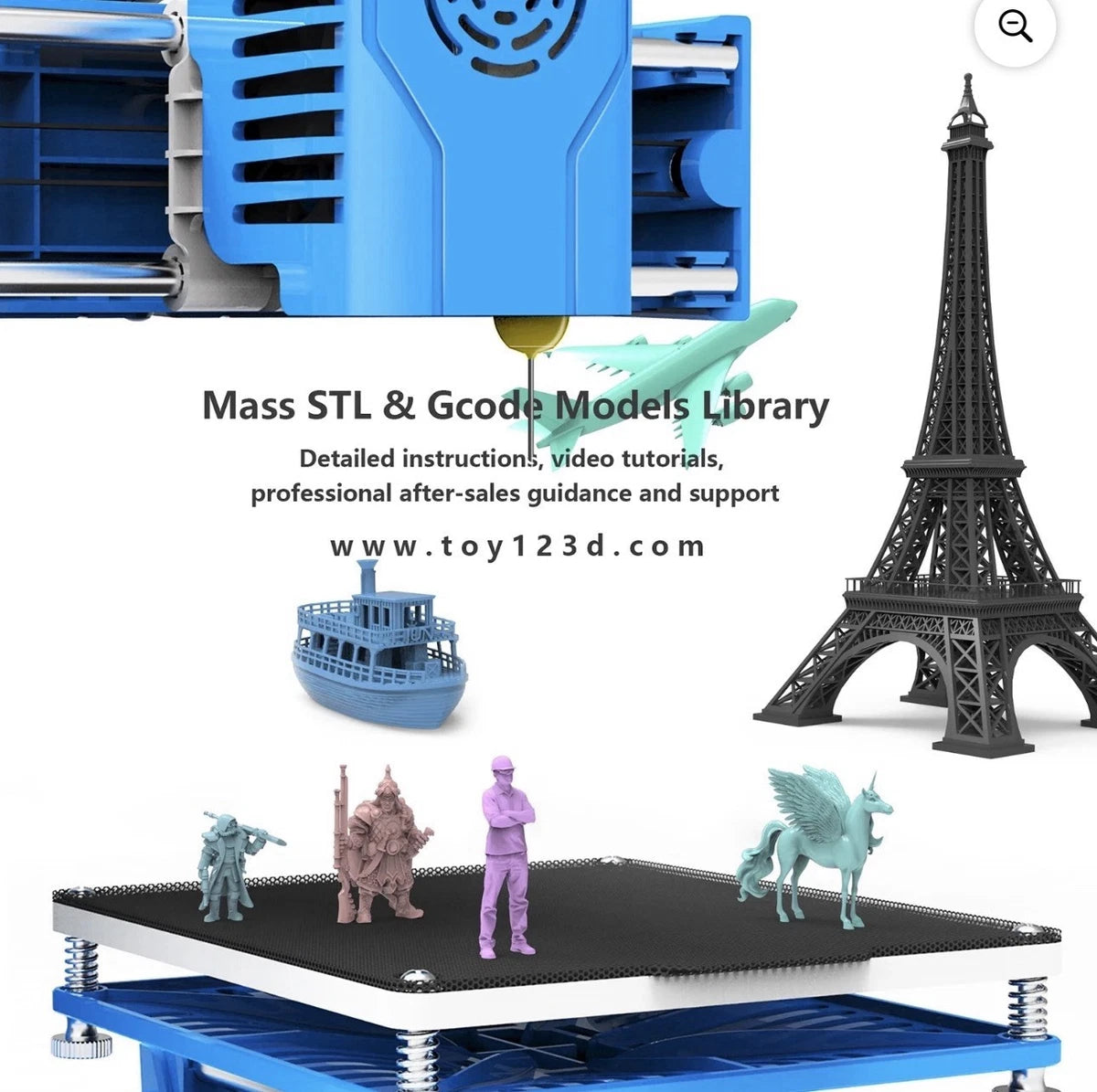 EasyThreed K9 Mini 3D Printer * NEW**. Gift 3D Printer FDM TPU PL *Black Color